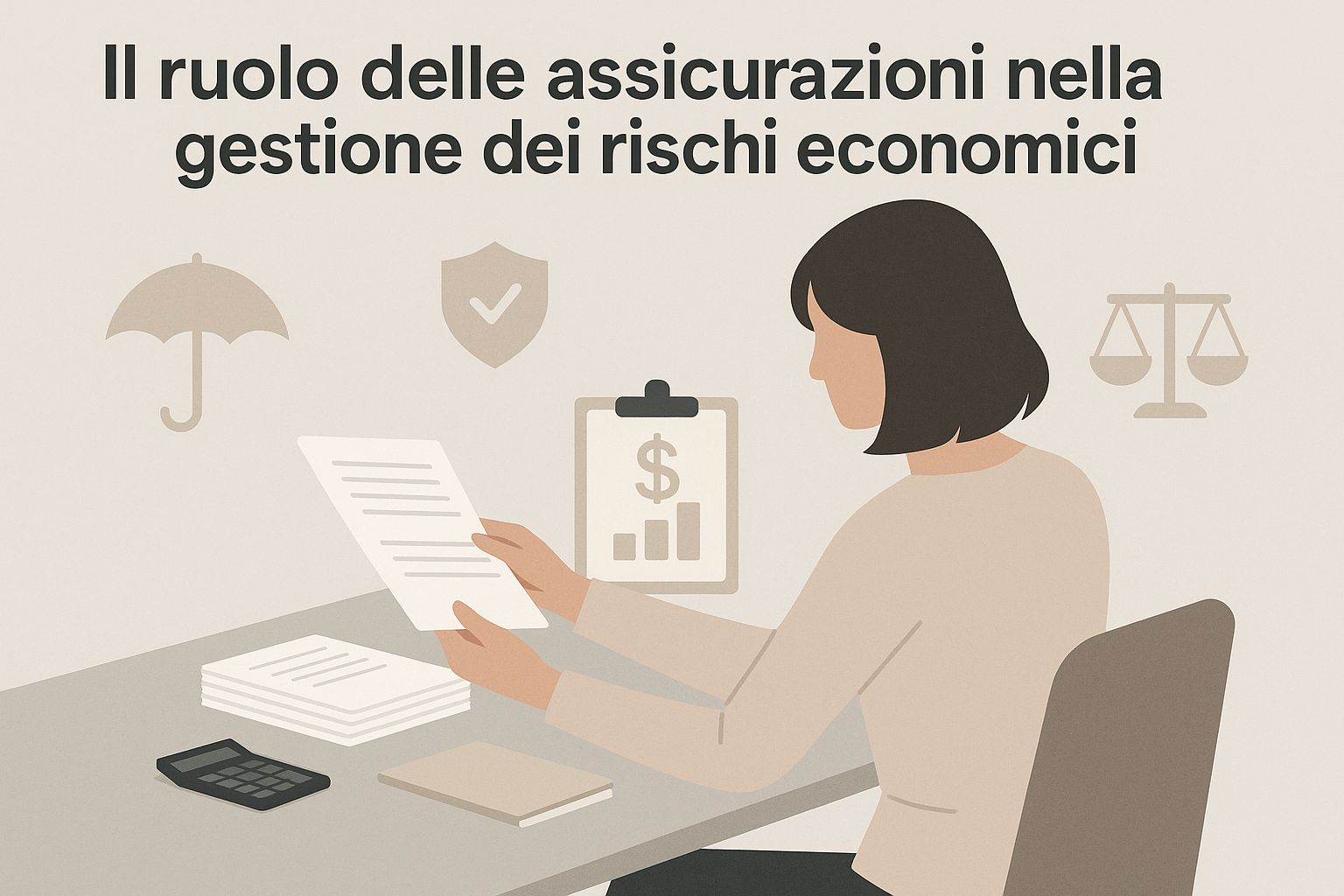Donna che pianifica il budget e organizza documenti per proteggere le finanze dagli imprevisti