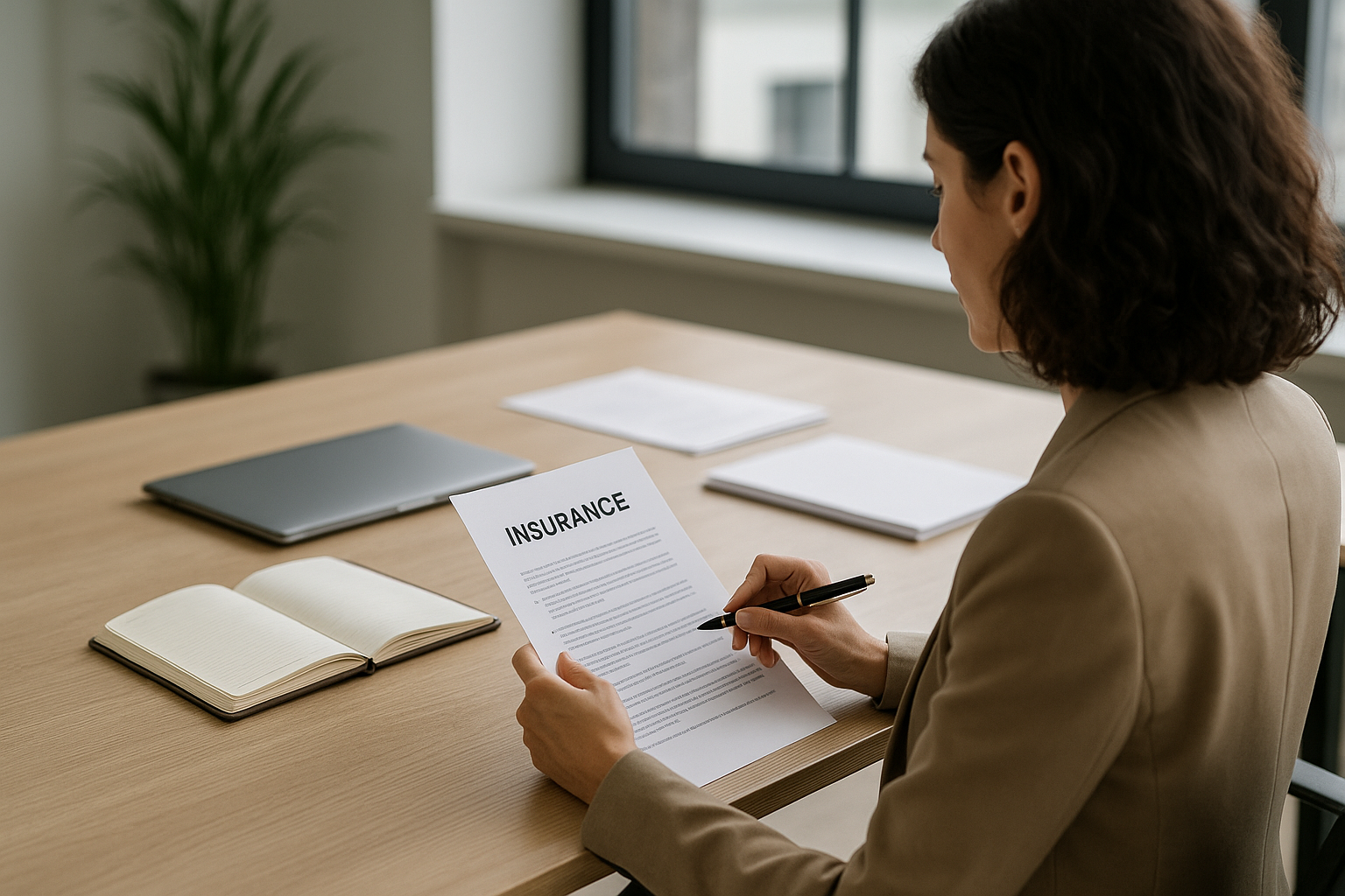 Scrivania professionale con documenti e agenda, simbolo di organizzazione e gestione dei rischi lavorativi